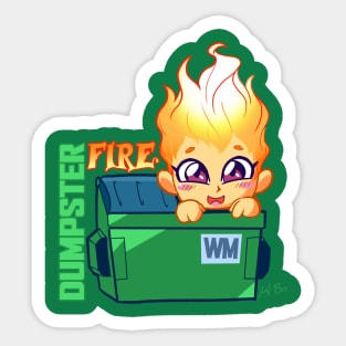 Dumpster Fire Chan Sticker